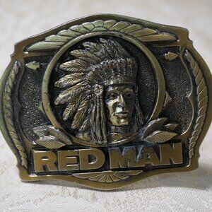 Vintage Redman Belt Buckle 1988 Limited Edition Pinkerton Tobacco Company